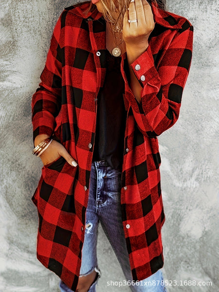 Fall/Winter Plaid Brushed Button Shirt