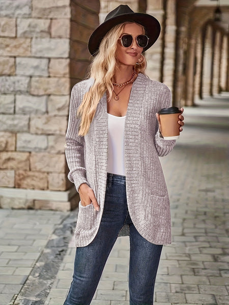 Gianna Solid Color Long Sleeve Open Front Cardigan