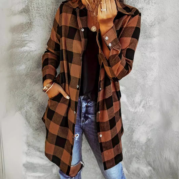 Fall/Winter Plaid Brushed Button Shirt