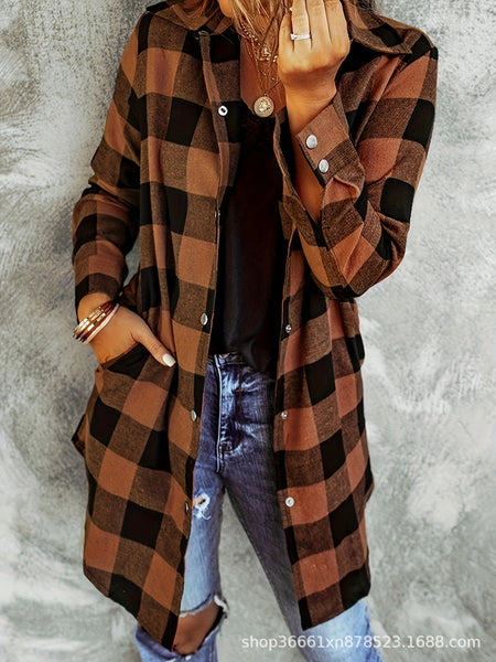 Fall/Winter Plaid Brushed Button Shirt