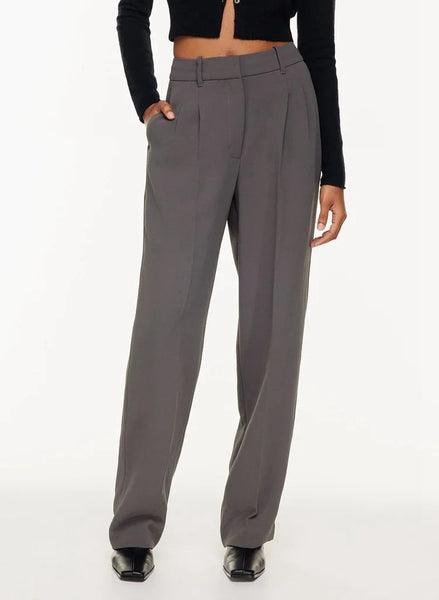 High Waist Wide Leg Straight Pants With Pockets