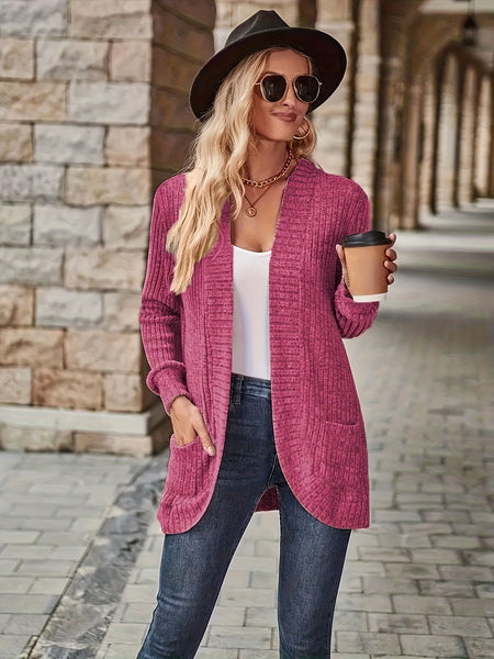 Gianna Solid Color Long Sleeve Open Front Cardigan