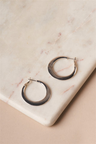 Silver Metal Circle Hoop Earrings