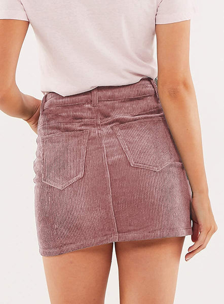 Paloma Slim Corduroy High Waist Pencil Mini Skirts