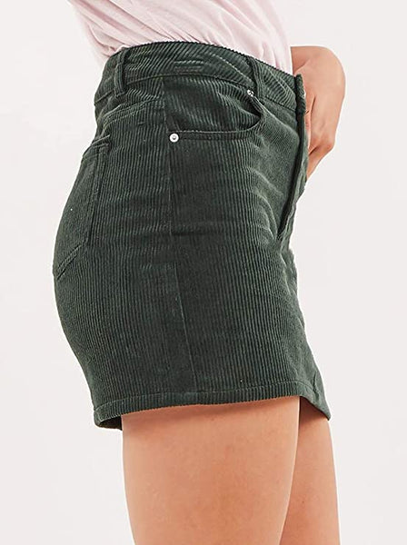 Paloma Slim Corduroy High Waist Pencil Mini Skirts