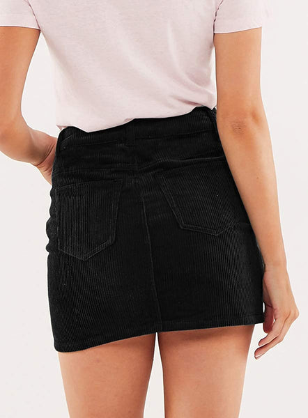 Paloma Slim Corduroy High Waist Pencil Mini Skirts