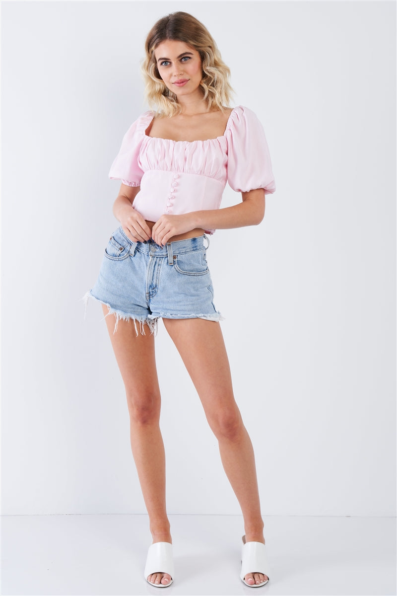 Thea Puff Sleeve Crop Top