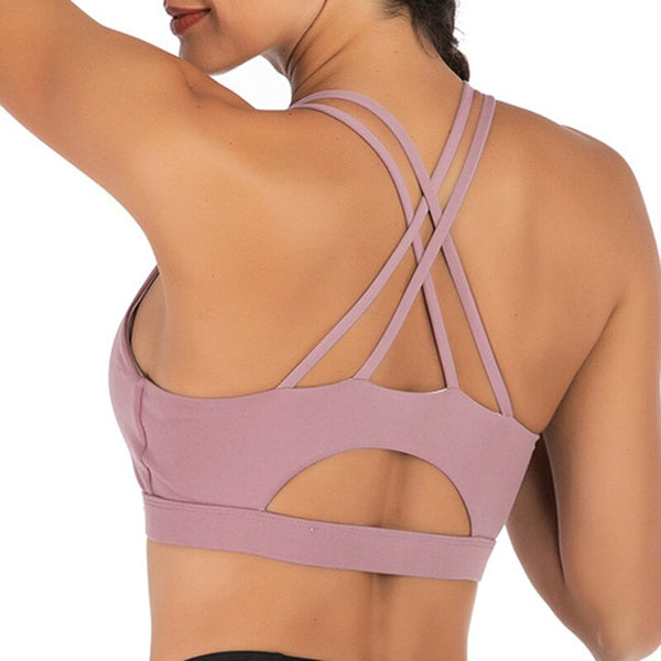 Women's Seamless Strappy Crisscross Sports Top