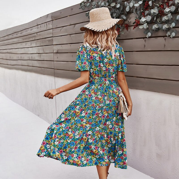 Magnolia Short Sleeve Floral Print Dress