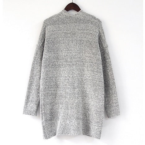 Knee-Length Loose Cardigan Lightweight Sweater with Pockets