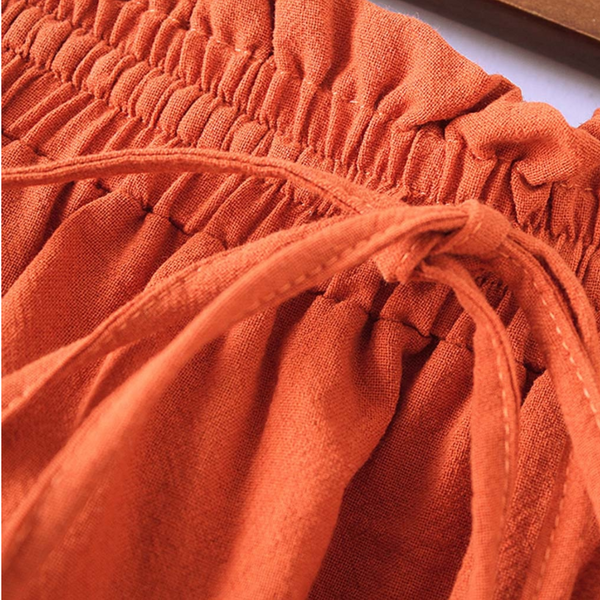 Lilah Burnt Orange Ruffled Skirt