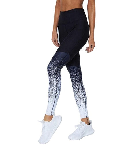 Women's High-Waisted Pattern Full-Length Leggings & Bra Top