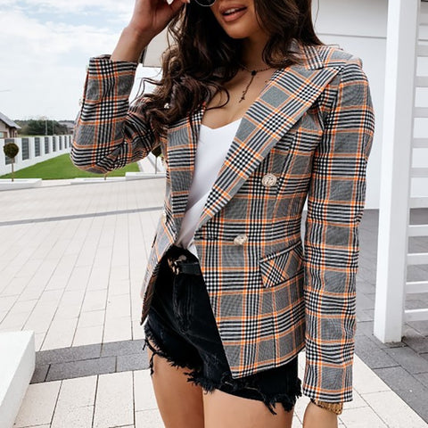 Hattie Checkered Plaid Blazer Suit