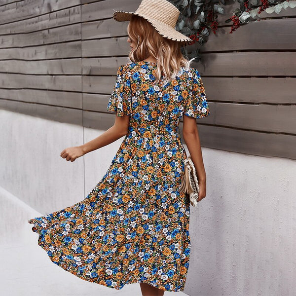 Magnolia Short Sleeve Floral Print Dress