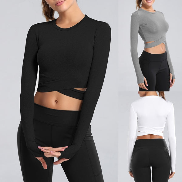 Liv Active Crossed Waist Crop Top