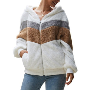 Multicolored Chevron Sherpa Jacket