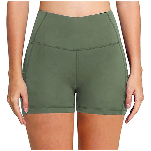 High Waist Running/Yoga Shorts with Side Pockets