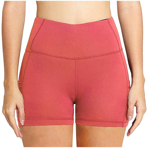 High Waist Running/Yoga Shorts with Side Pockets