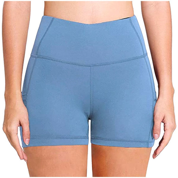 High Waist Running/Yoga Shorts with Side Pockets