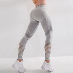 Seamless Hollow Pattern Athletic Legging and Top