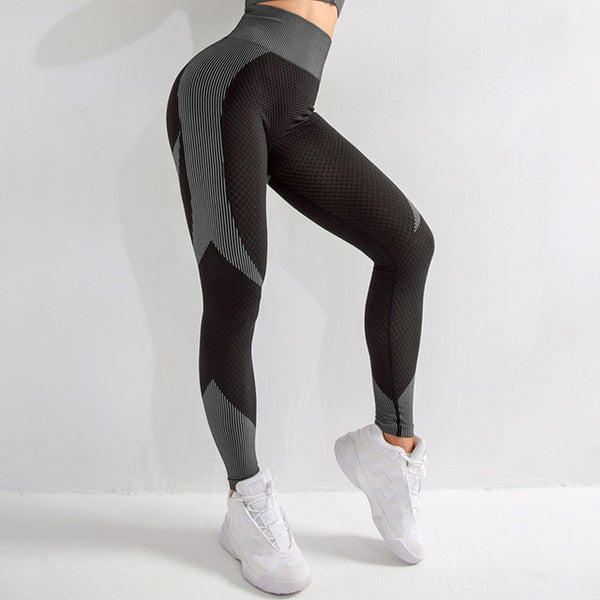 Seamless Hollow Pattern Athletic Legging and Top