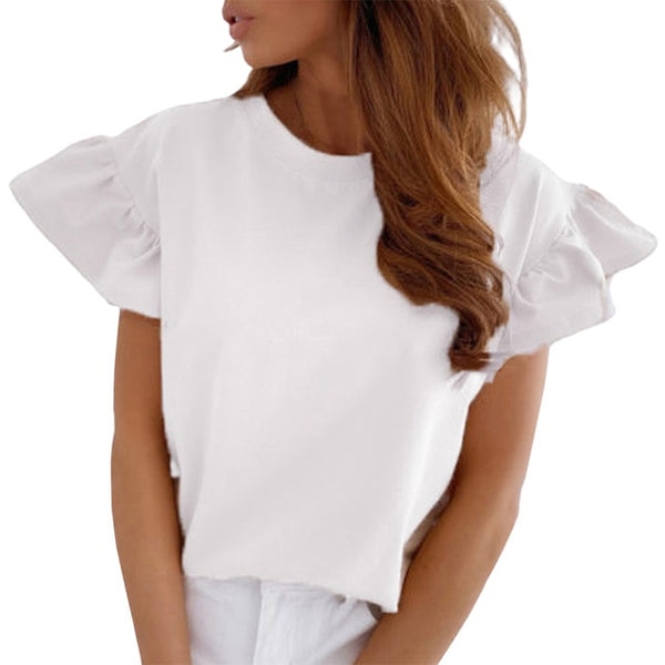 Butterfly Ruffle Sleeve Blouse