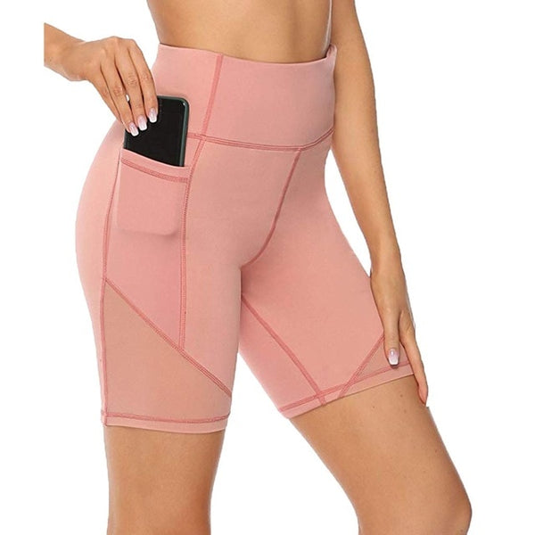 Women's High Waist Yoga/Dance/Sports Biker Shorts With Pocket