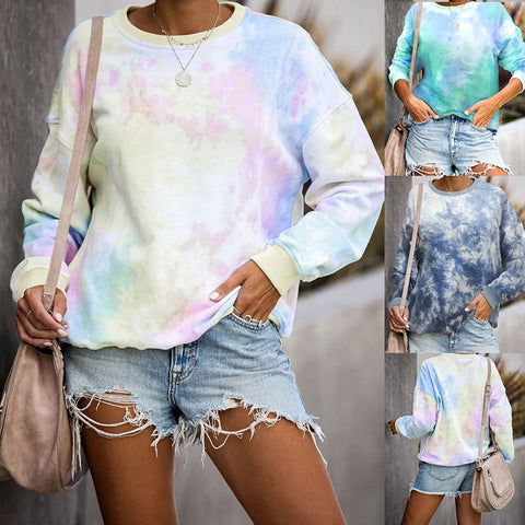 Multicolor Tie Dye Long Sleeve Sweatshirt