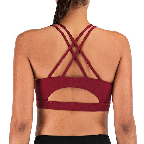 Women's Seamless Strappy Crisscross Sports Top