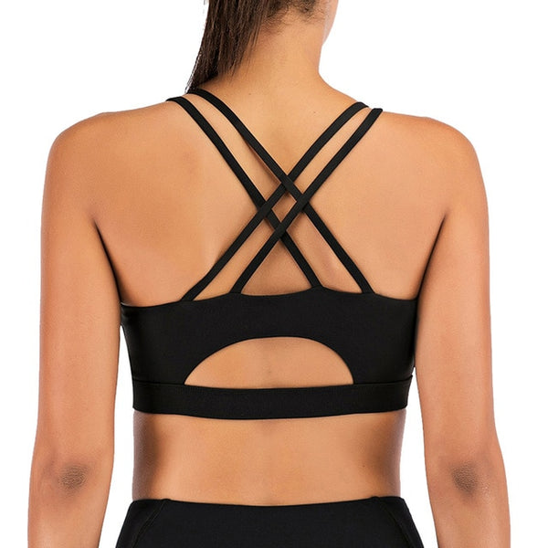 Women's Seamless Strappy Crisscross Sports Top