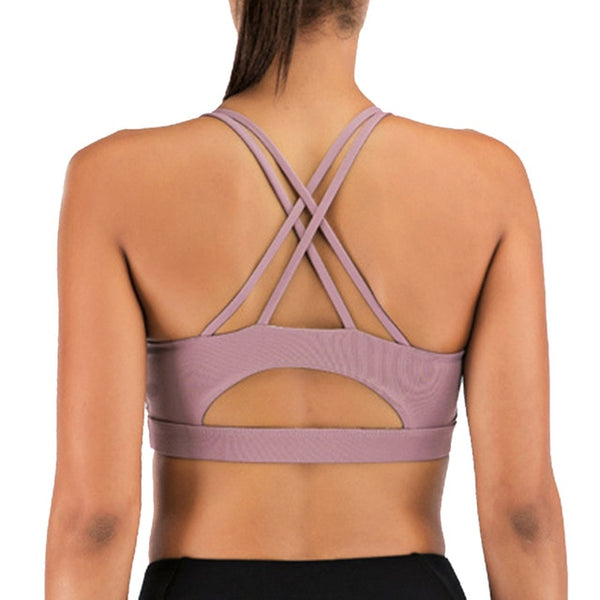 Women's Seamless Strappy Crisscross Sports Top