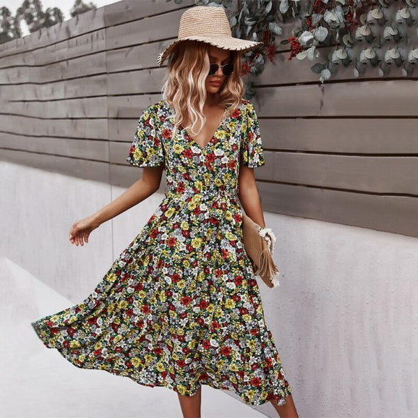 Magnolia Short Sleeve Floral Print Dress