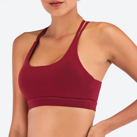 Women's Seamless Strappy Crisscross Sports Top